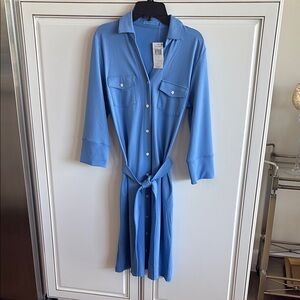 NWT J. McLaughlin Sky Blue Shirt Dress Small